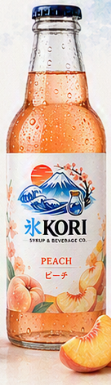 Bottle of Kori Peach sparkling carbonated beverage